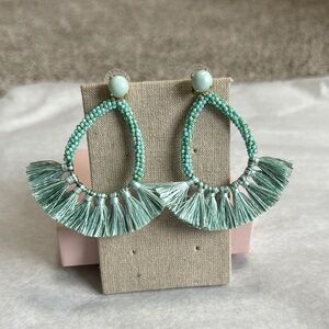 Stella & Dot Anne Fringe Earrings - Mint